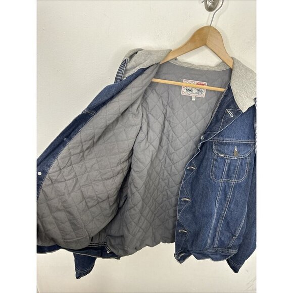 Vintage MWG Storm Rider Jean Denim Jacket Men XL Hooded Lined - Picture 7 of 8